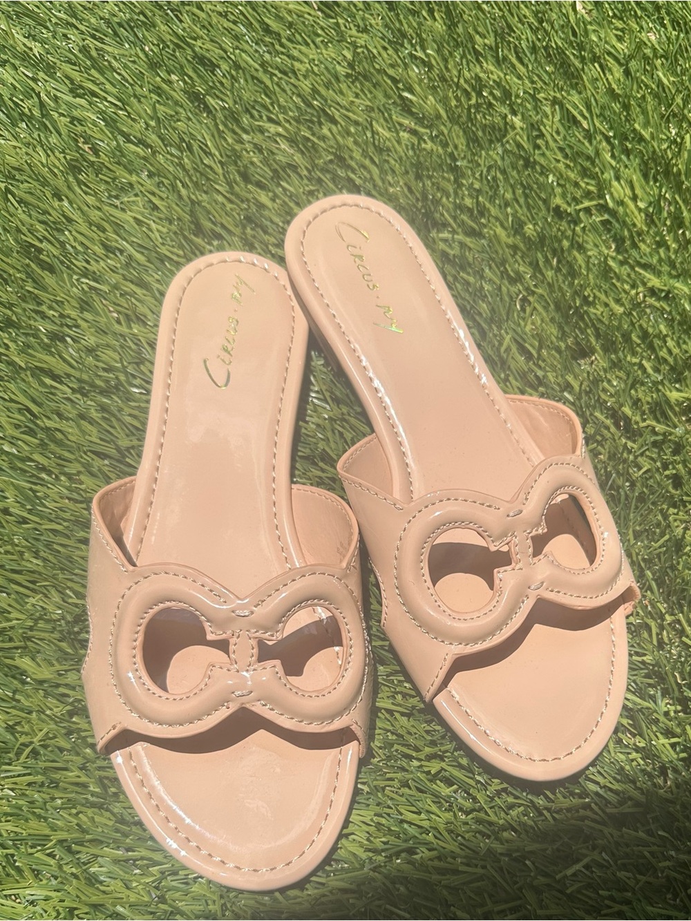 Circus by Sam Edelman Nude Patent Slide Mules